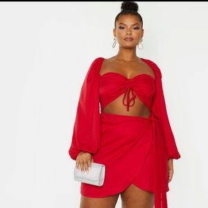 PTL Wrap Dress, Sz 12 US, Red